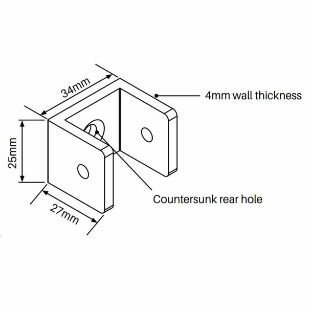 Slimline Pearl White BARR "C" Bracket -Slimline Fence Panel Fitting Brackets For BARR Batten Fence Panels - Specifications and drawing details.