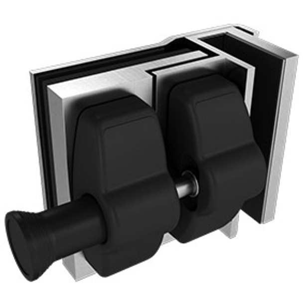 External 90-Degree Corner Latch Option for our Standard Frameless Glass-to-Glass Gate Kits - Polished Finish.