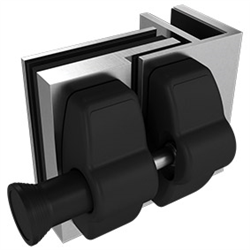 Internal 90-Degree Corner Latch Option for our Standard Frameless Glass-to-Glass Gate Kits - satin Finish