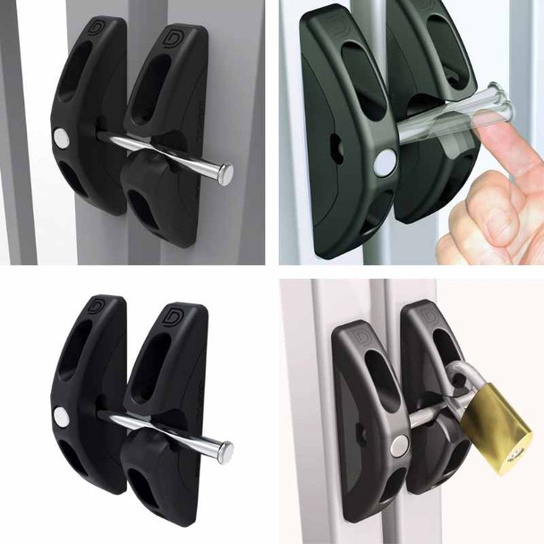 Slimline T-Latch. Can be Locked with a pad lock. (NOT POOL COMPLIANT)