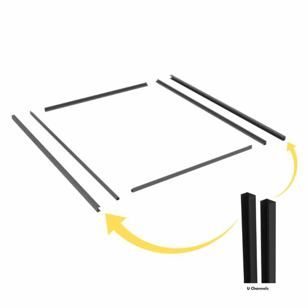 Pool Perf Premium Perforated Pool Fence Panel 38x25mm Framing Rail Kit with 2 x 1900mm Long U Channels