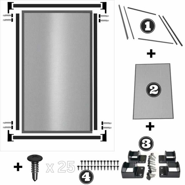 1.9m High Pool Perf - (Can be cut down to 1.8m or any smaller height or width). EASY-BUY Complete Kit Package Deal - PREMIUM Perf. (Perforated) Pool Fence Panel - Black - 1400mm wide x 1900mm high