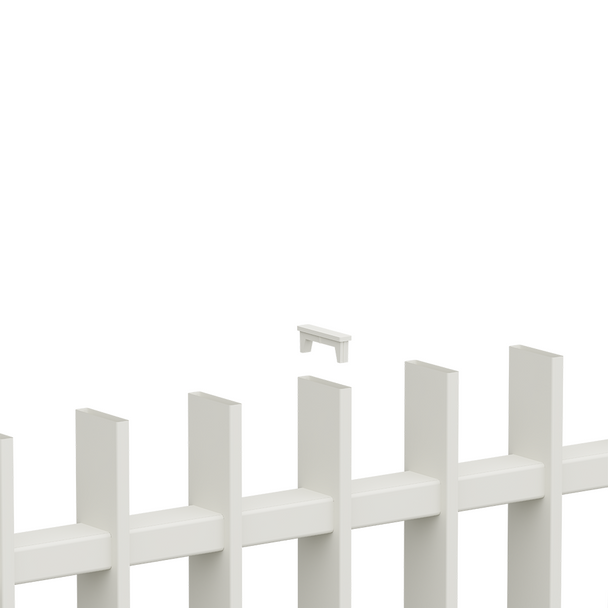 Aluminium Designer Slat-Fence Pool Fence Panels feature powder coated alloy caps in the vertical slat blades.