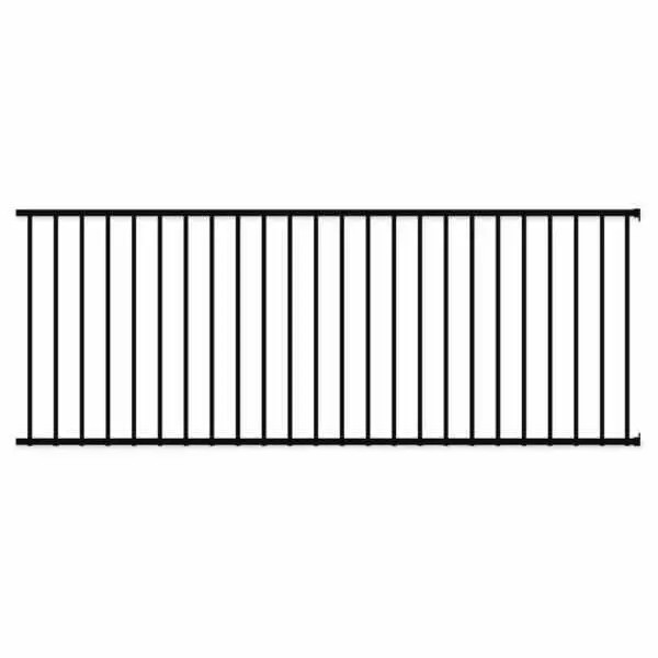 900mm high x 2400mm wide aluminium flat-top garden panel, powder-coated black.