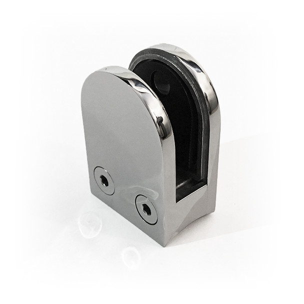 End view Premium Stainless Steel D-Clamp - Round - Fence Guru | Fencing Suppliers Australia-wide – Since 2014