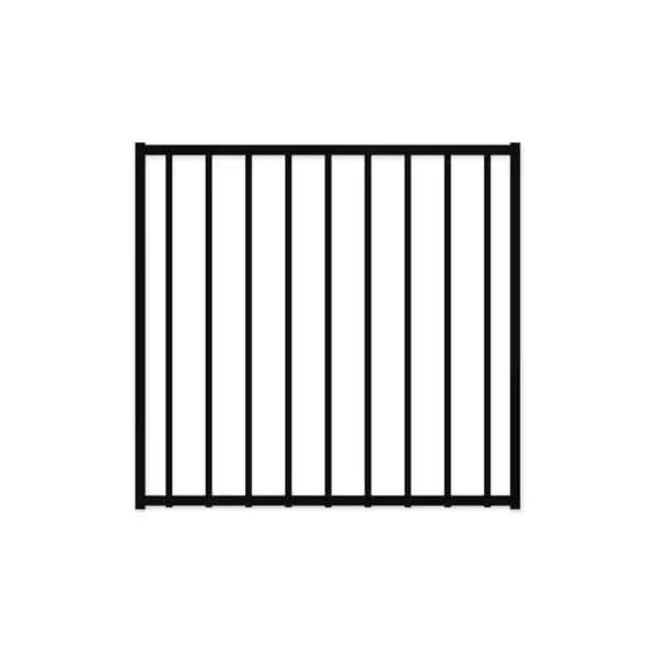 900mm high x 975mm wide Garden Fencing Gate, Aluminium Flat Top Design, Powder Coated Black