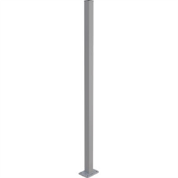 Aluminium fence post with base plate 1.3m long