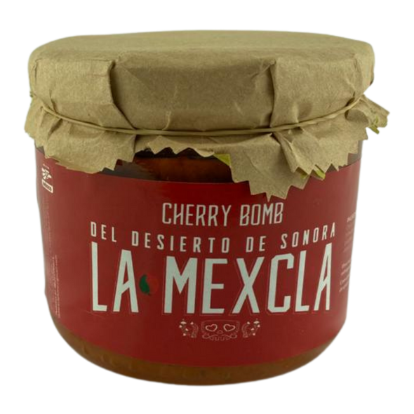 salsa Gourmet chile cherry bomb producto de mexico, latin products hot sauce salsas mexicanas mountainmarket la mexcla del desierto de sonora