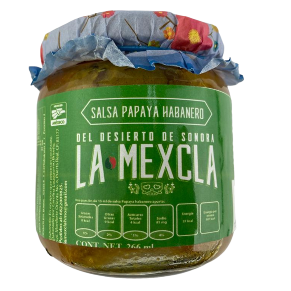 salsa Gourmet papaya habanero producto de mexico, latin products hot sauce salsas mexicanas mountainmarket la mexcla del desierto de sonora