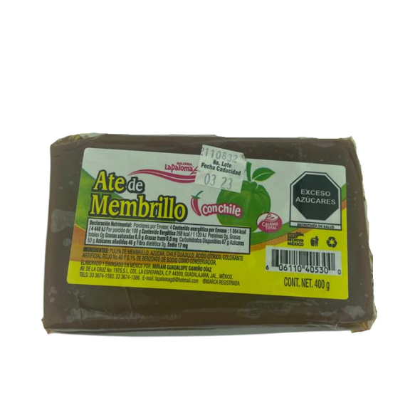 ate de membrillo con chile, dulce de membrilo, quince jelly jam, mexican candies, latin grocery, mexican grocery, mexican cuisine, mountainsmarket, dulces la paloma