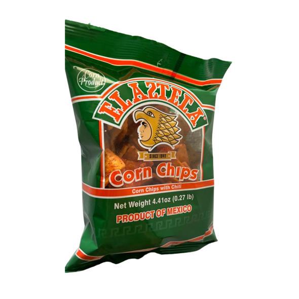 Azteca corn chips with chili, fritos azteca, mexican products, mexican snacks mountainsmarket