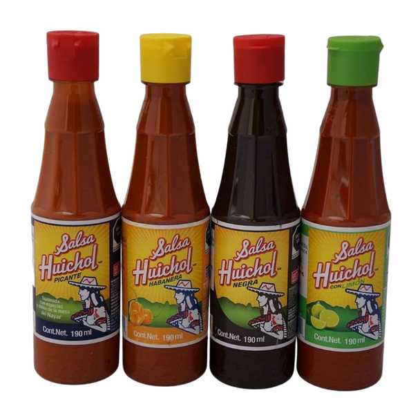 salsa picante huichol habanera, huichol negra, huichol limon, huichol tradicional  Mexican hot sauce  mountainsmarket with the best selection of Mexican products, latin products