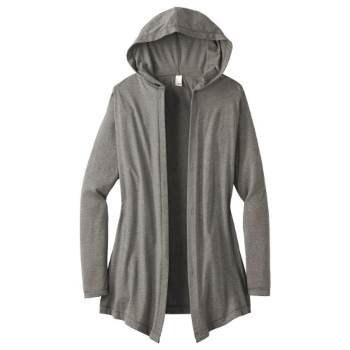 Ladies' Embroidered Tri-Blend Hooded Cardigan-Snapone