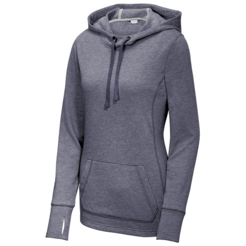 Ladies Tri-Blend Wicking Fleece Hooded Pullover-Snapone