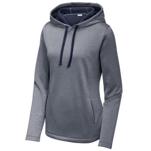 Ladies Sport-Wick Heather Fleece Hooded Pullover-Snapone