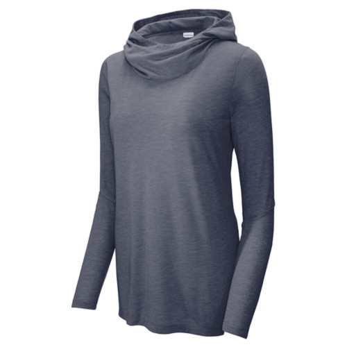 Ladies Tri-Blend Wicking Long Sleeve Hoodie-Snapone