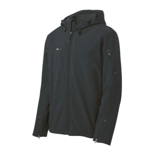 Textured Hooded Soft Shell Jacket-Snapone