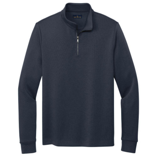 Embroidered Brooks Brothers Double-Knit Qtr Zip-Snapone