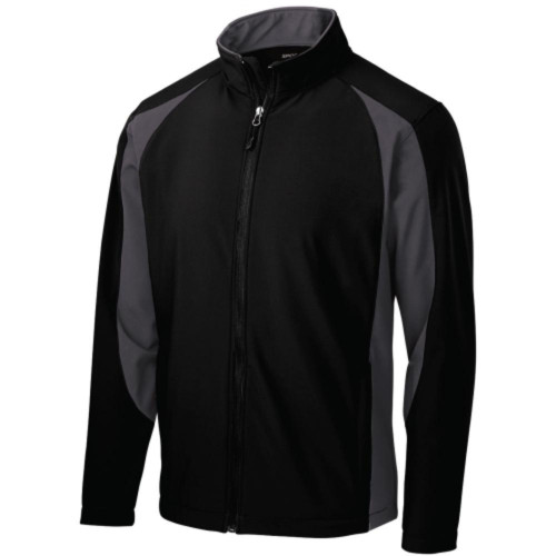 Embroidered Colorblock Soft Shell Jacket-Snapone