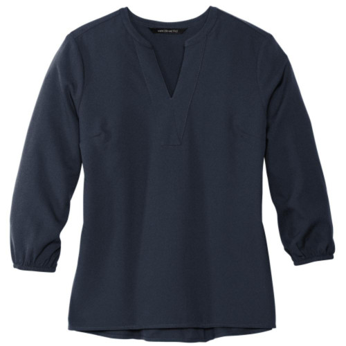 Womens Stretch Crepe 3/4-Sleeve Blouse-Snapone