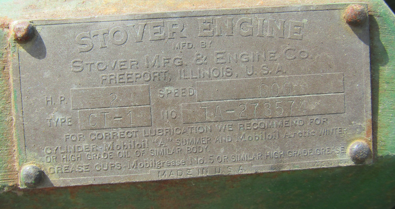 Stover Ct-1 2 hp on Cart #113