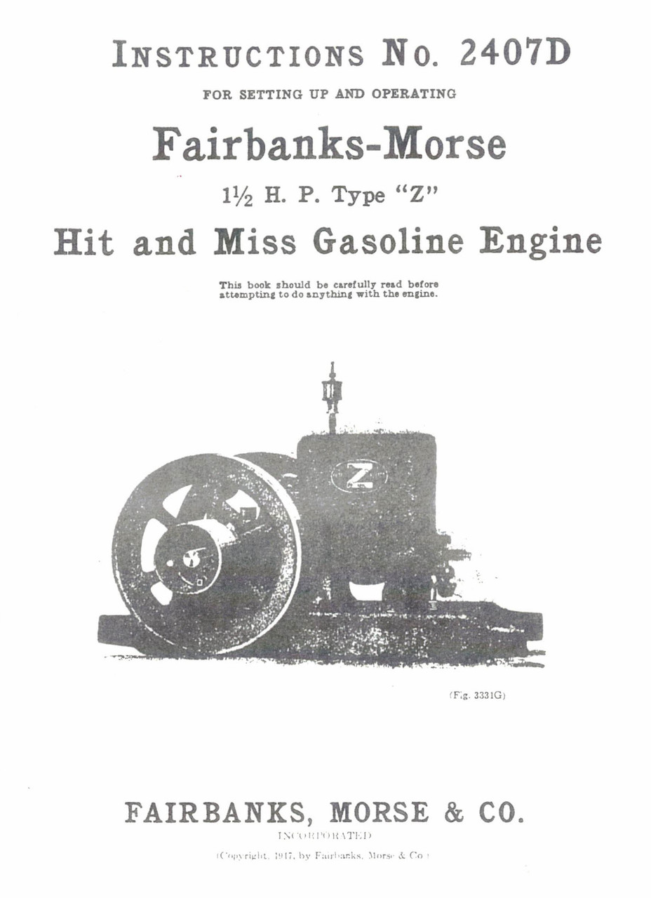 Book, Fairbanks 1.5 hp Z 2407D