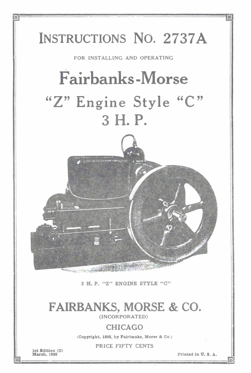 Book, Fairbanks ZC 3 hp 2737A
