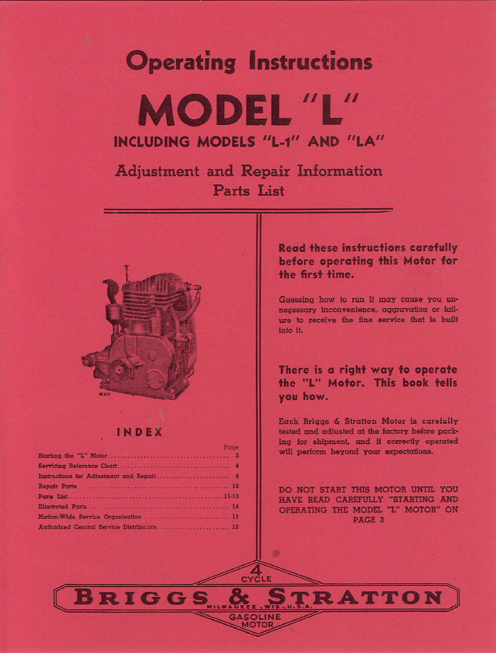 Book, Briggs & Stratton Model L