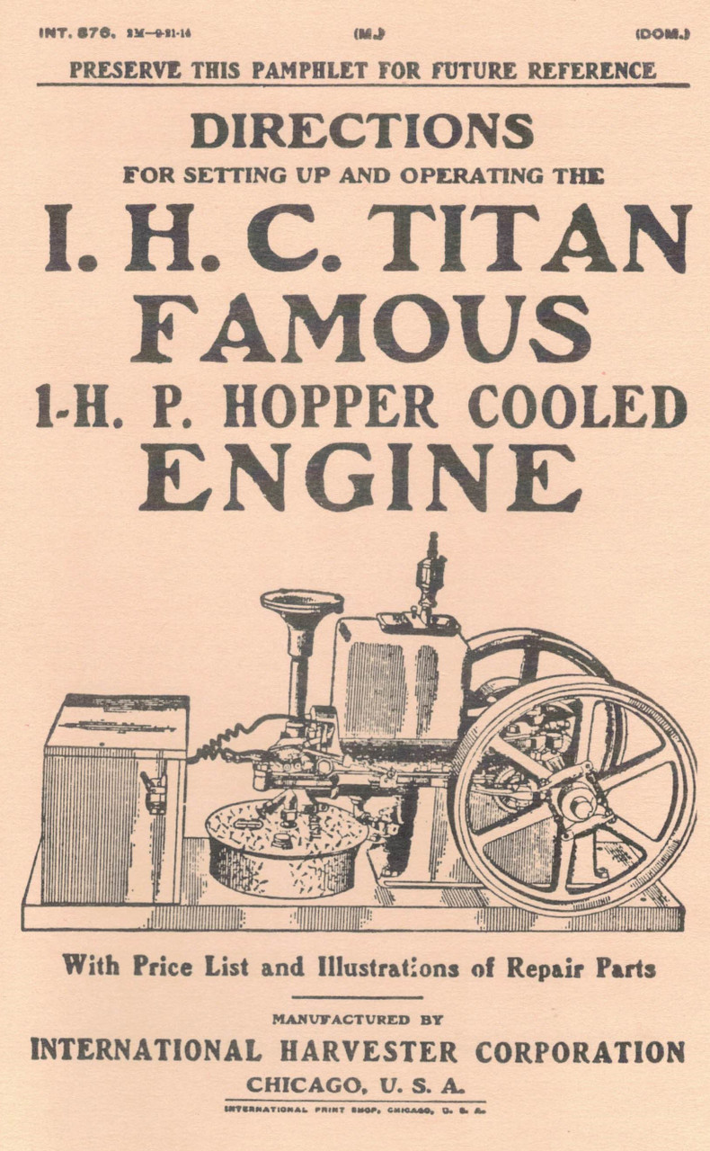 Book, IHC 1 hp Hopper Cooled