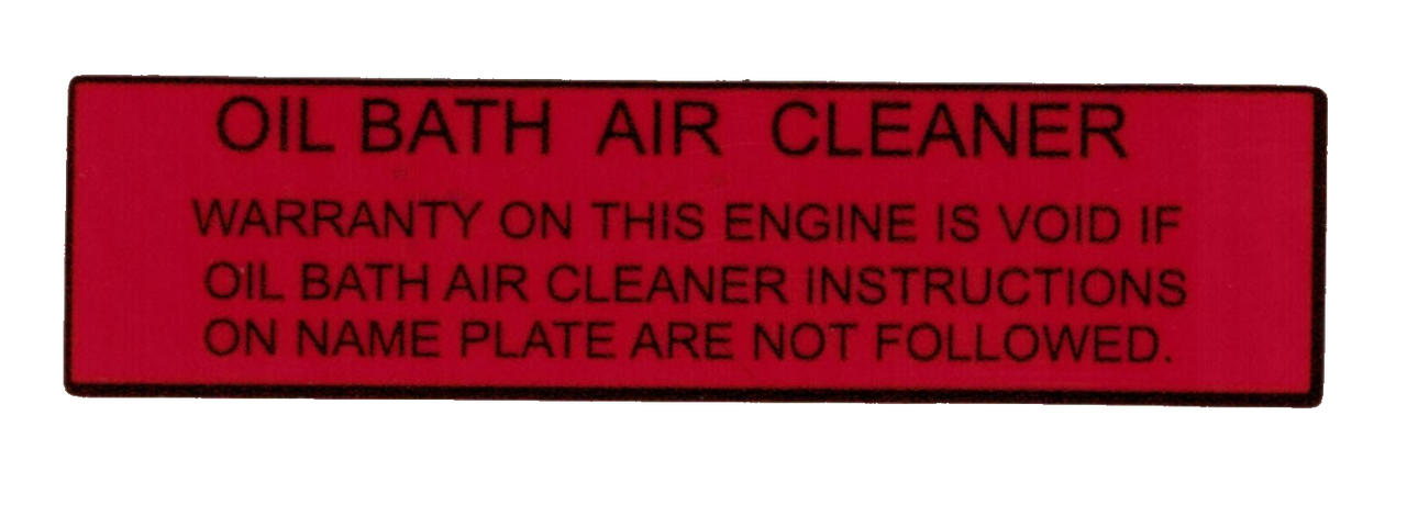 Decal, Briggs Air Cleaner