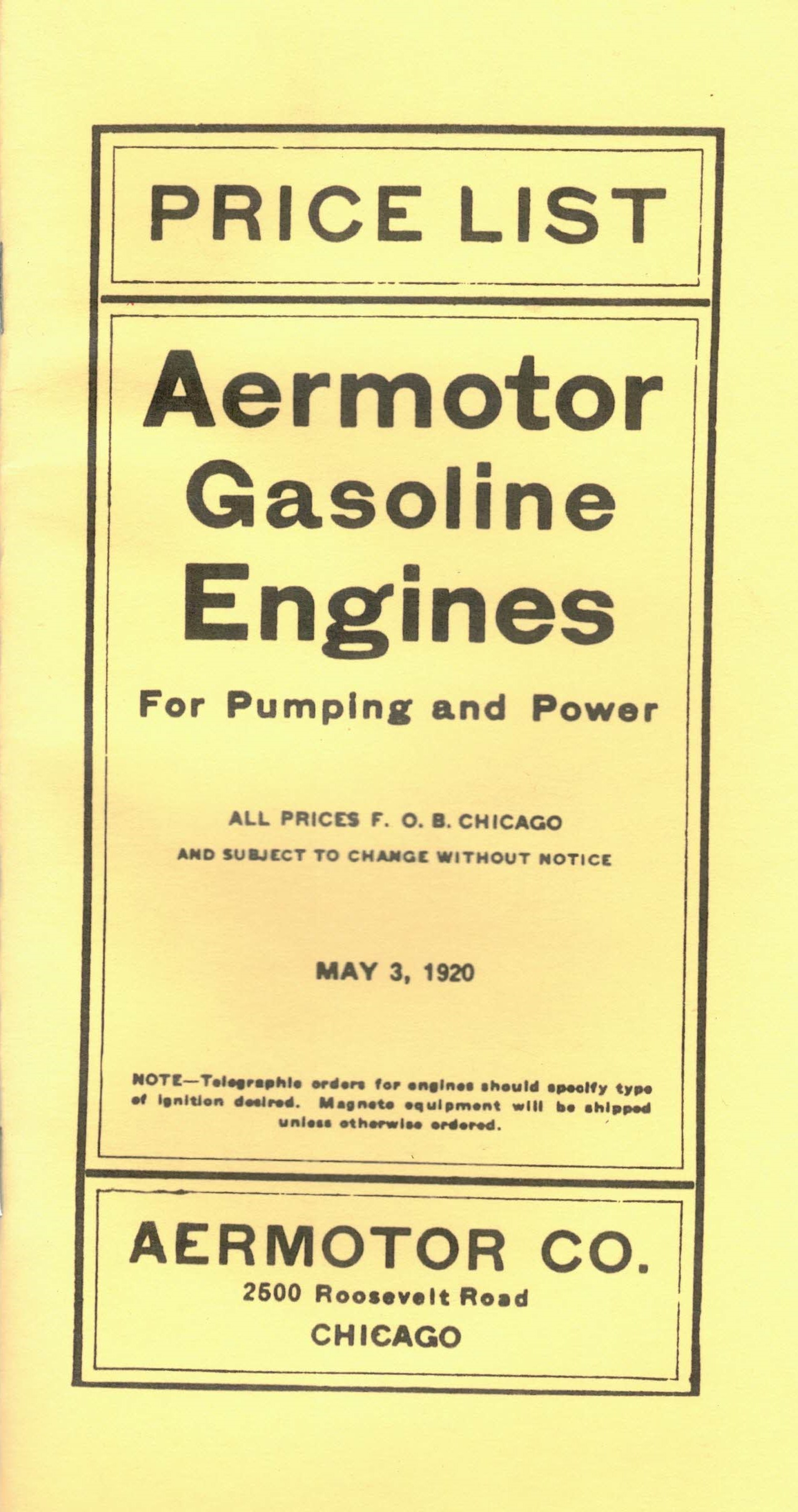 Book, Aermotor Gas Engine