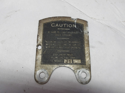 Maytag Caution Plate #21