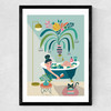 Relaxing Bath Medium Black Frame