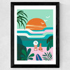 Sun Flock Wide Black Frame