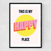 Happy Place by HollieGraphik Narrow Black Frame