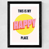 Happy Place by HollieGraphik Wide Black Frame