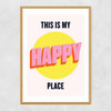 Happy Place by HollieGraphik Narrow Oak Frame