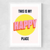 Happy Place by HollieGraphik Medium White Frame