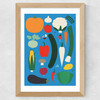 Thanksgiving Blue Wide Oak Frame