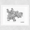 Glasgow by Phillip Sheffield Wide White Frame