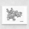 Glasgow by Phillip Sheffield Medium White Frame
