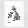 The British Isles by Phillip Sheffield Wide White Frame