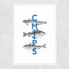 Fish and Chips Narrow White Frame