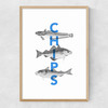 Fish and Chips Narrow Oak Frame