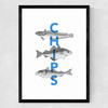 Fish and Chips Medium Black Frame
