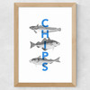 Fish and Chips Wide Oak Frame