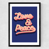 Love and Peace Medium Black Frame