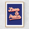 Love and Peace Narrow Oak Frame