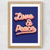 Love and Peace Wide Oak Frame