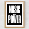 Music is Power Wide Oak Frame